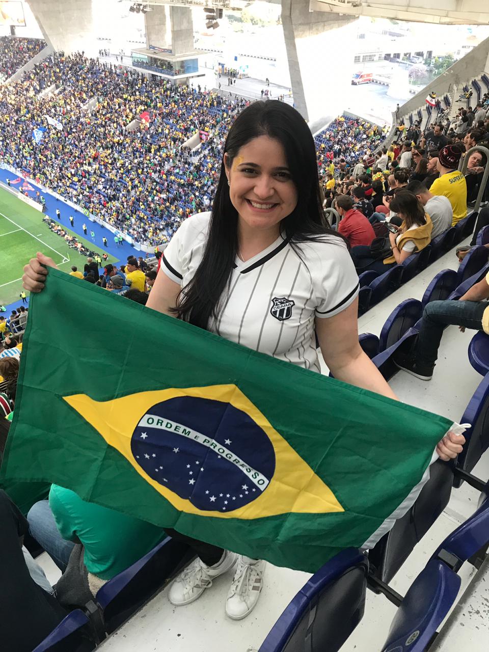 Alvinegra representando no jogo do Brasil x Panamá