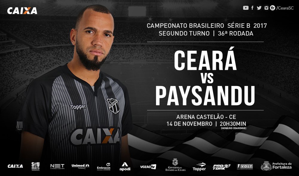 Série B: Ceará e Paysandu se enfrentam hoje na Arena Castelão