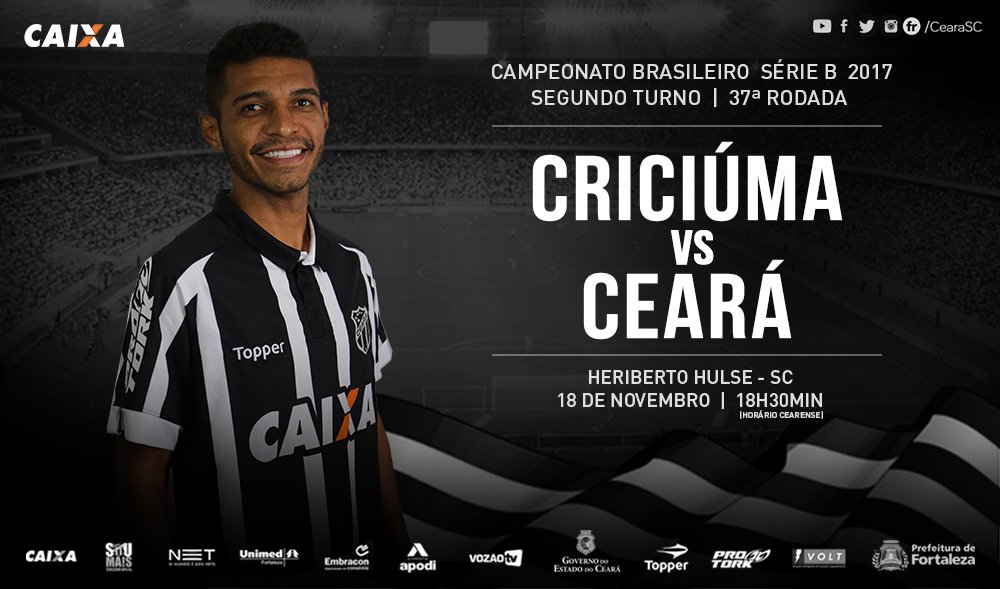 Série B: Ceará e Criciúma se enfrentam hoje no Estádio Heriberto Hurse