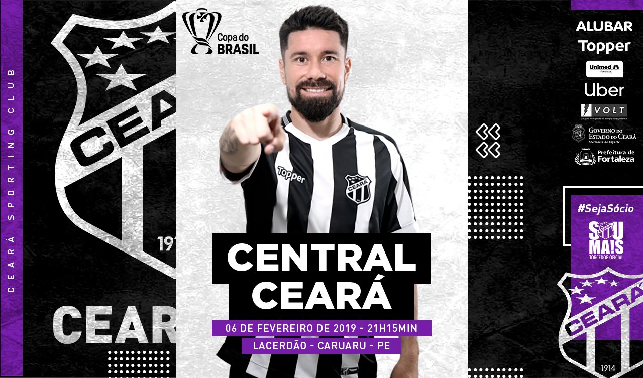 Em jogo único fora de casa, Ceará enfrenta o Central/PE, na estreia da Copa do Brasil