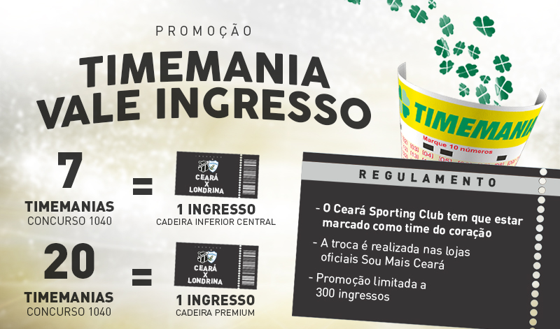 Promoção "Timemania Vale Ingresso" continua nessa sexta-feira