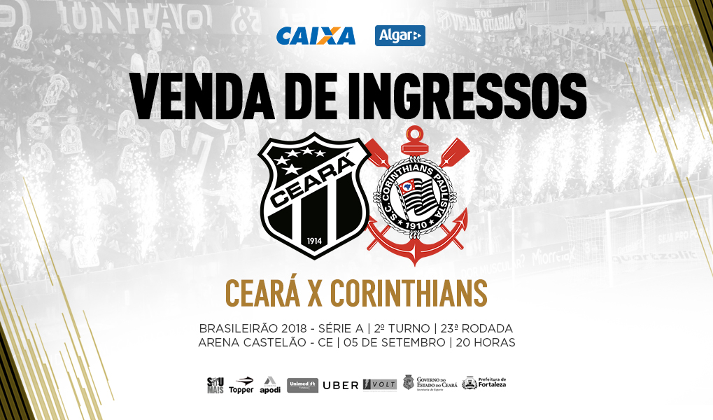 Continua a venda de ingressos para a partida entre Ceará e Corinthians