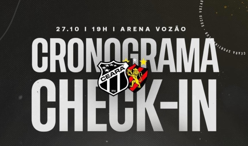 Sócio Vozão: Disponíveis os check-ins para Ceará x Sport