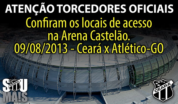 Torcedor Oficial, confira os acessos para o jogo Ceará X  Atlético-GO