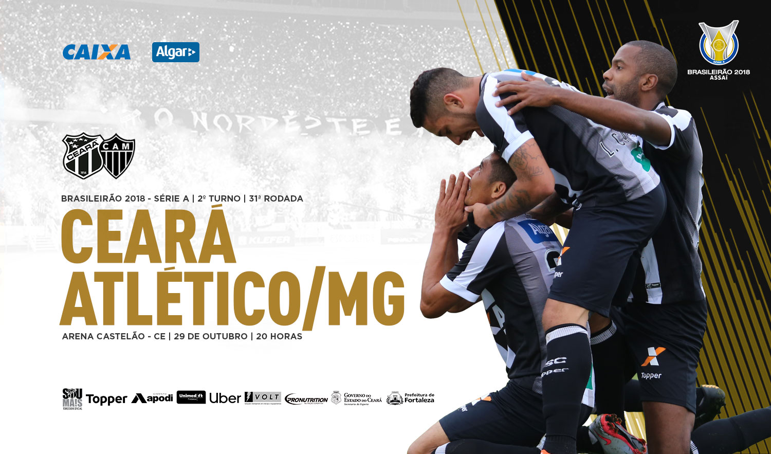 Ceará recebe o Atlético/MG pela 31ª rodada do Campeonato Brasileiro