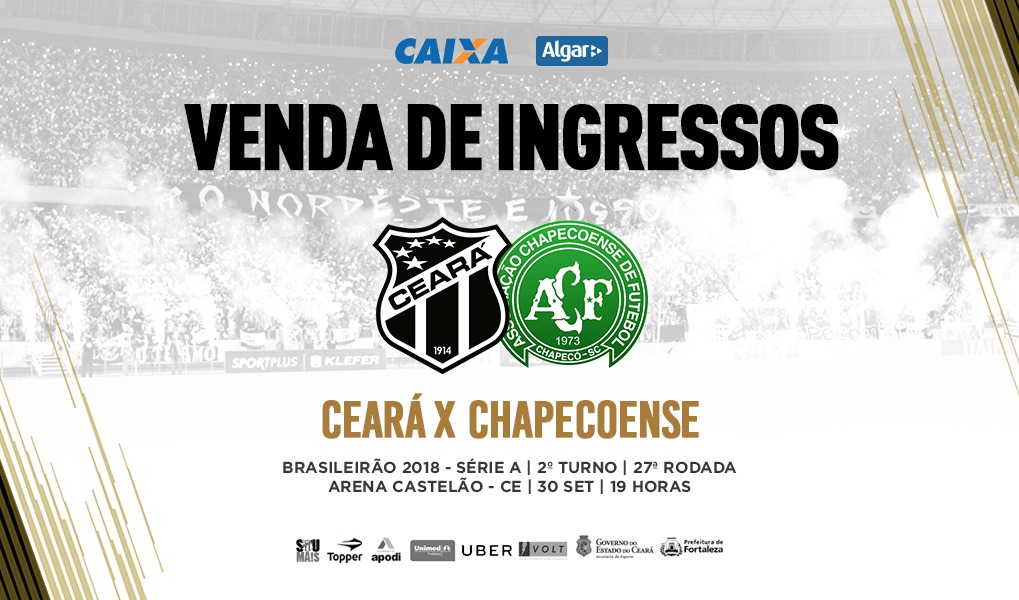 Ceará x Chapecoense: Com preços promocionais, venda de ingressos começa nessa terça-feira
