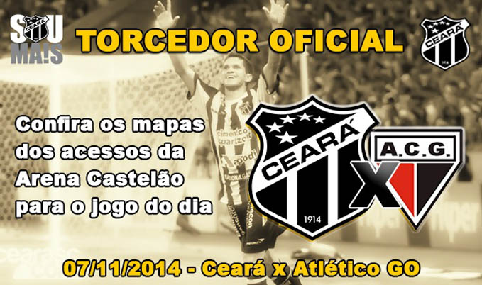 Confira os mapas de acessos para o jogo entre Ceará x Atlético/GO