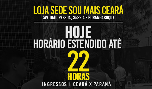 Ceará x Paraná: Horário estendido para venda de ingressos