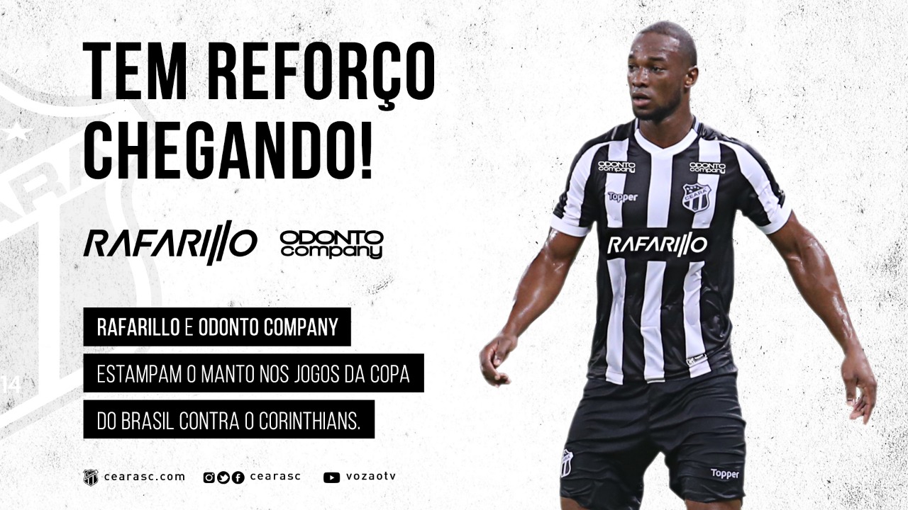 Copa do BR: Rafarillo Calçados e Odontocompany patrocinarão o Ceará contra o Corinthians