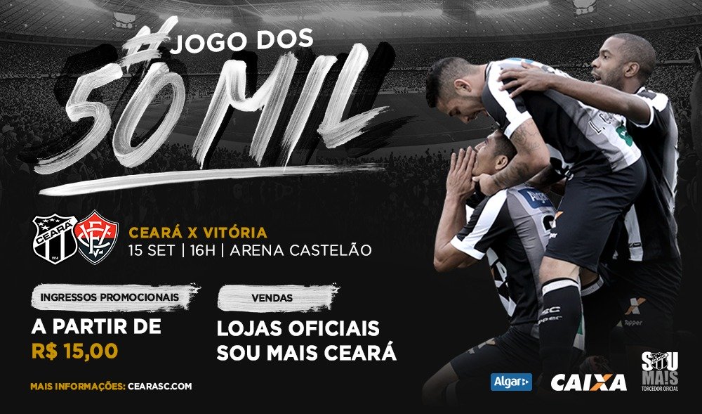 Continua a venda de ingressos para a partida entre Ceará e Vitória