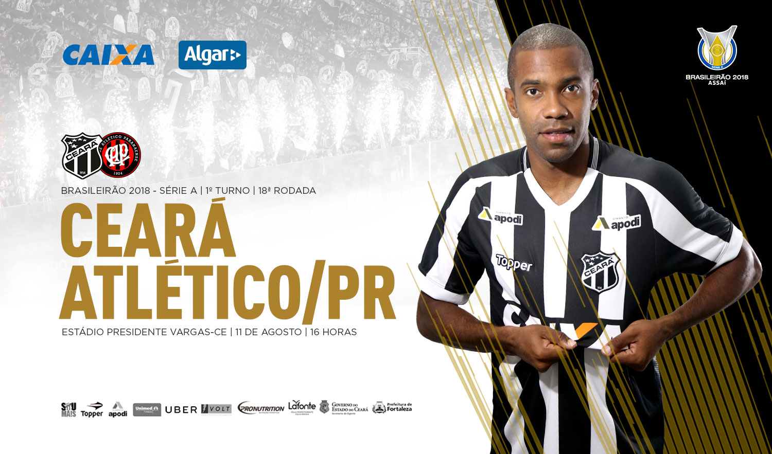 Pelo Brasileirão, Ceará recebe o Atlético/PR no Presidente Vargas