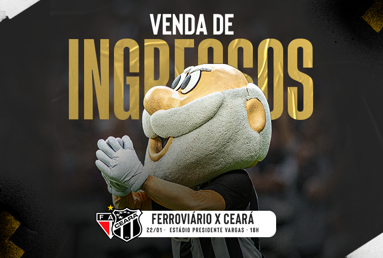 Ferroviário x Ceará: venda de ingressos para torcida alvinegra inicia nessa quinta-feira (19)