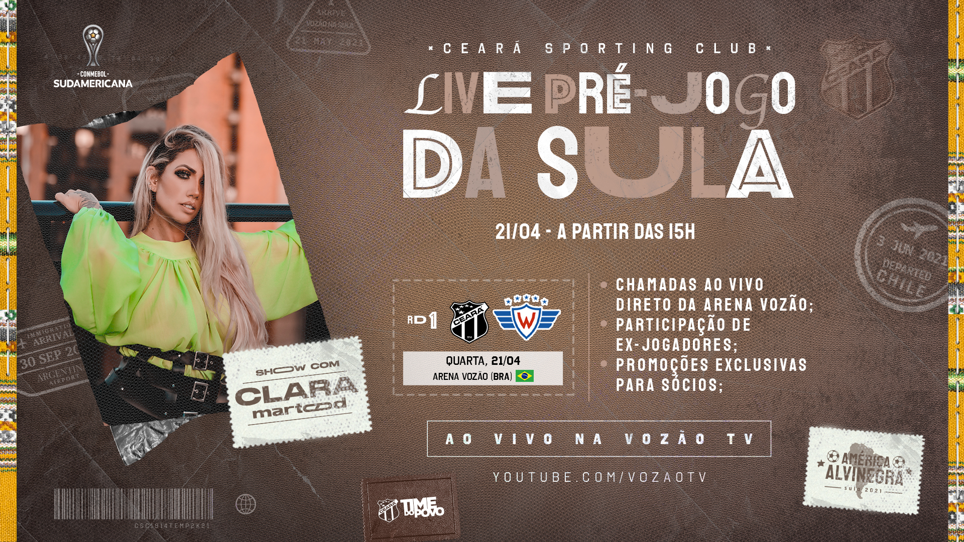 Ceará realiza live de pré-jogo para estreia na Copa Sul-Americana