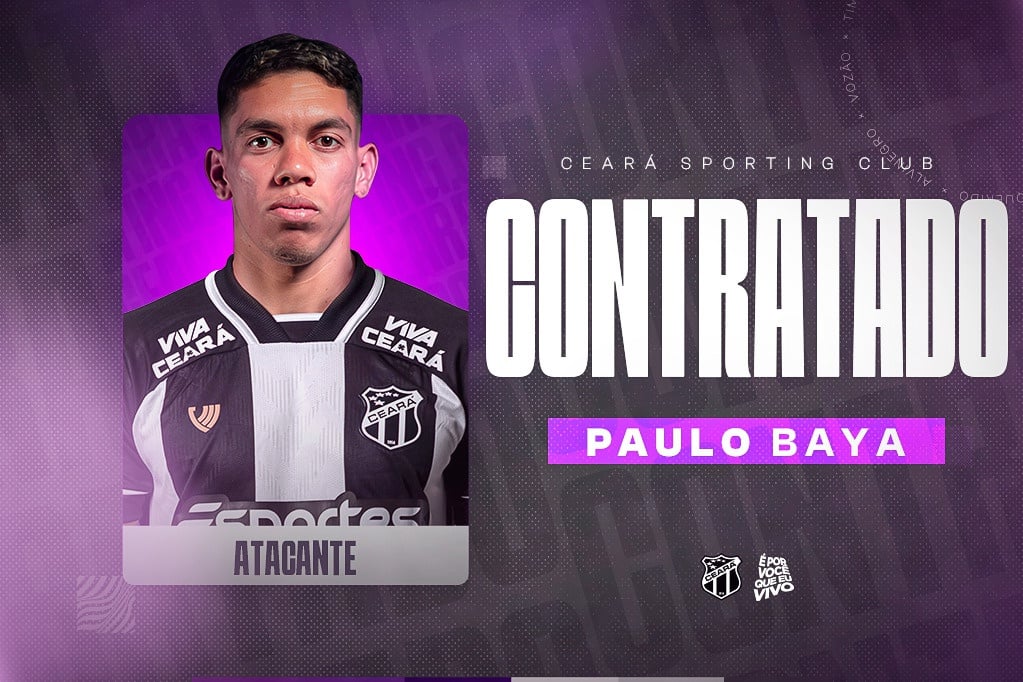 Contratação: Paulo Baya é o quarto reforço do Ceará na janela e defenderá o Vozão na sequência da temporada 2025