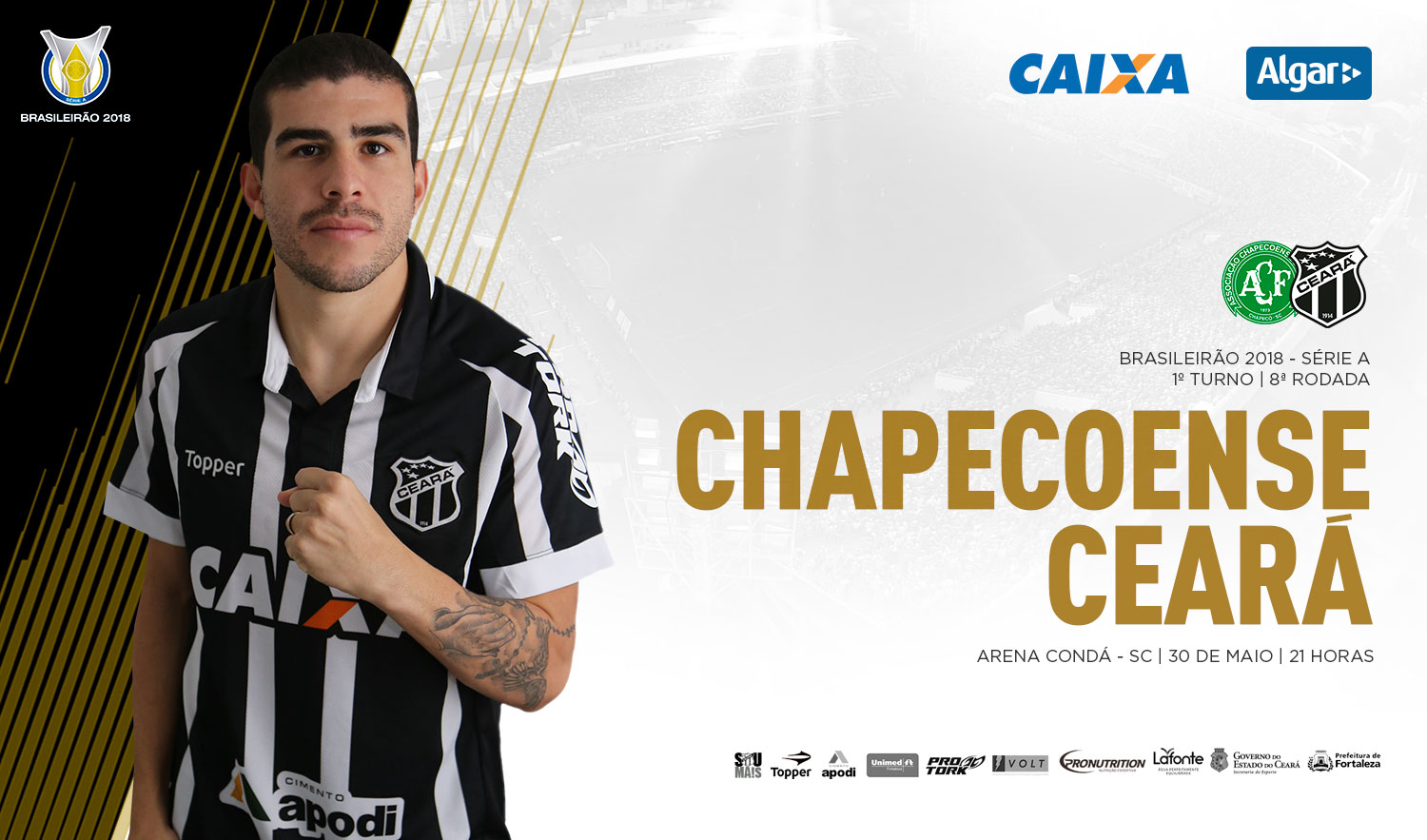 Fora de casa, Ceará enfrenta a Chapecoense na Arena Condá