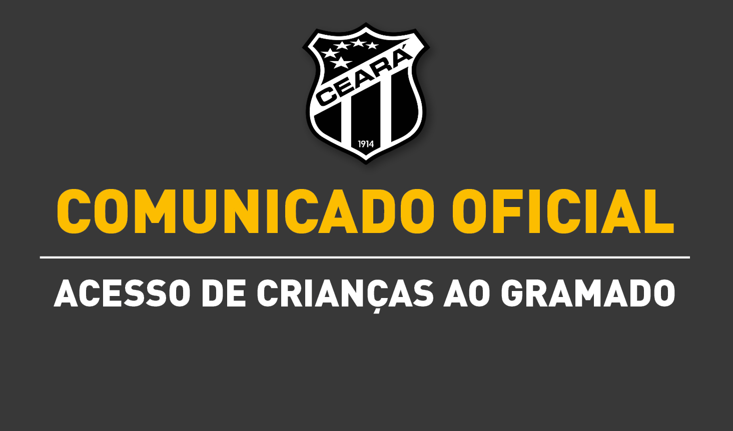  COMUNICADO - Acesso de Crianças ao Gramado.