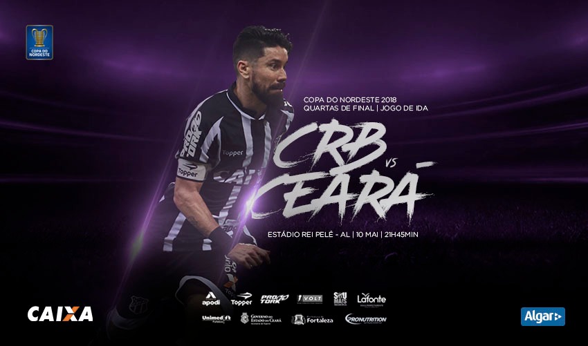 Copa do NE: No primeiro jogo das quartas de final, Ceará enfrenta o CRB no Rei Pelé