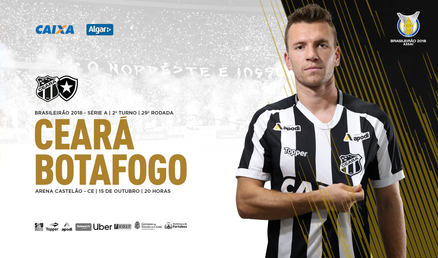 Brasileirão: Ceará e Botafogo se enfrentam no fechamento da 29ª rodada 