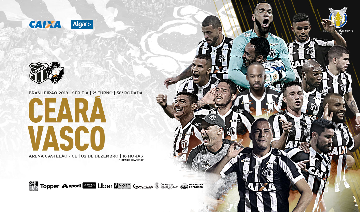 Por vaga na Sul-Americana, Ceará enfrenta o Vasco hoje na Arena Castelão