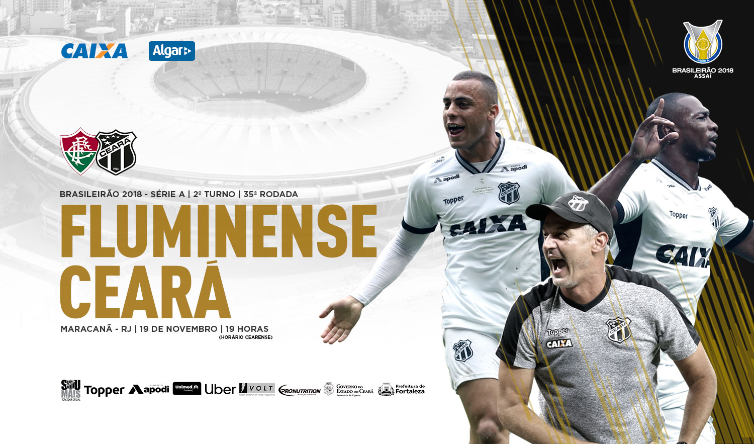 Brasileirão: No fechamento da 35ª rodada, Flu e Ceará se enfrentam hoje no Maracanã