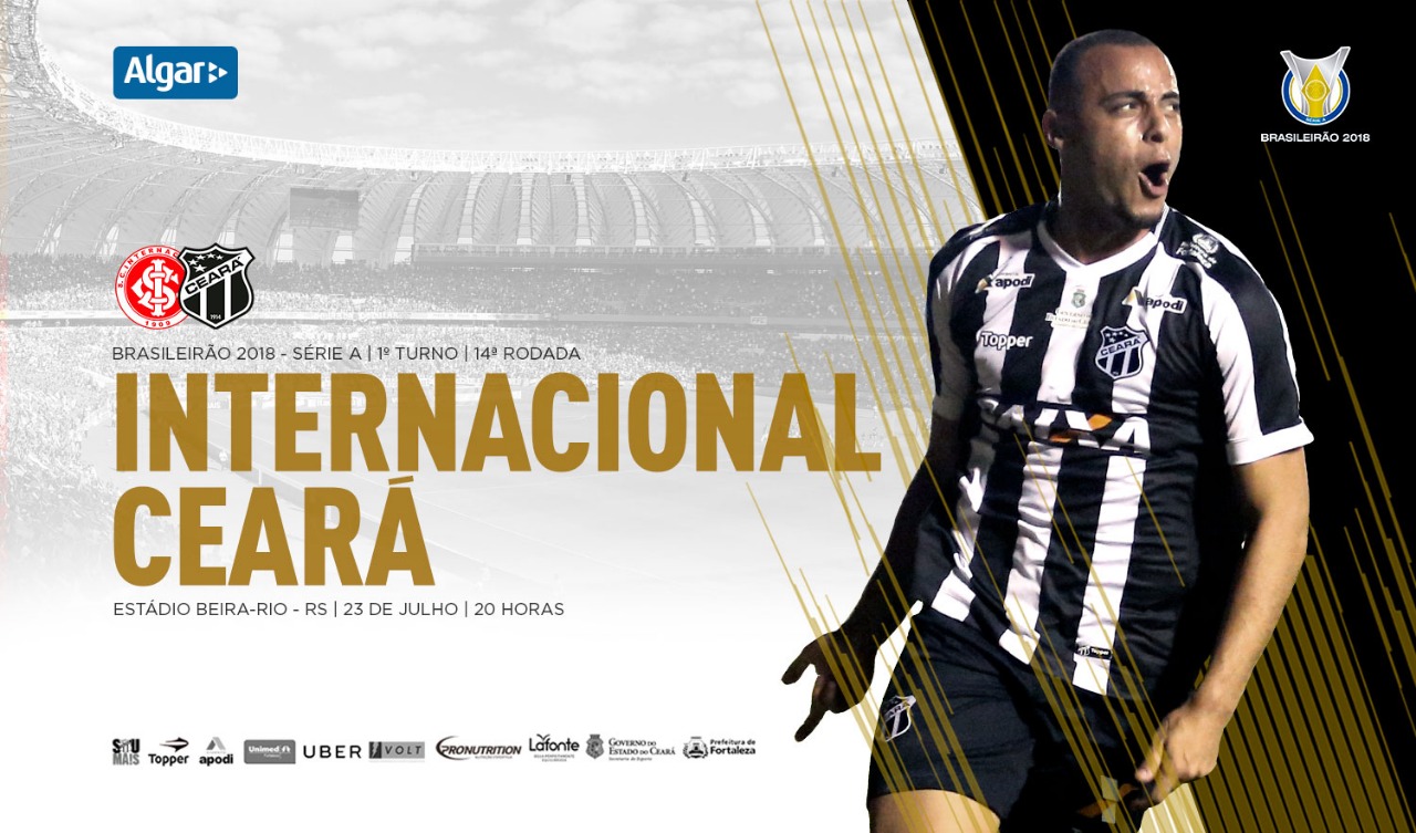 No Estádio Beira-Rio, Ceará encara o Internacional pelo Brasileirão