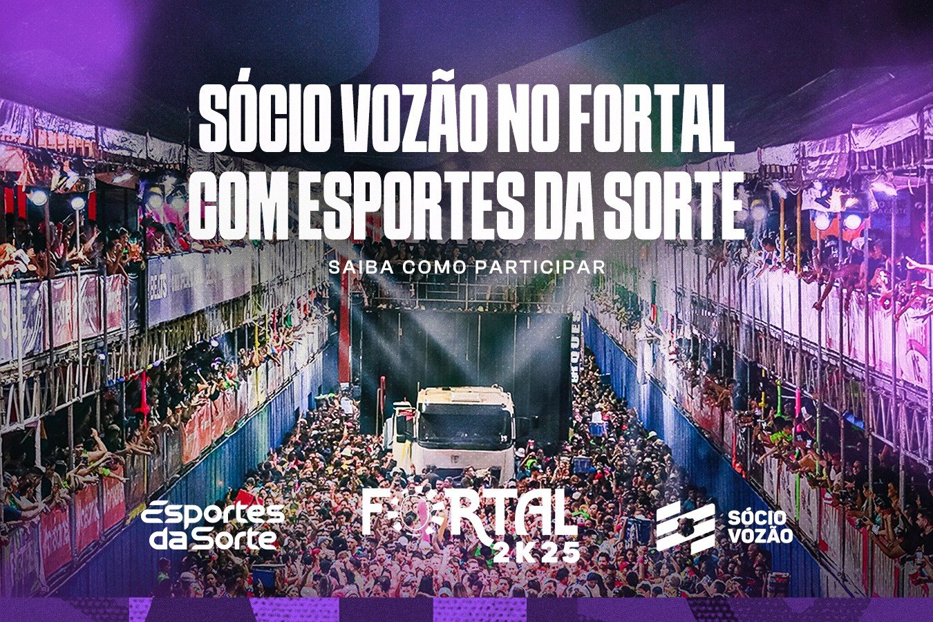 Em parceria com o Esportes da Sorte, Sócio Vozão sorteará 110 cortesias para o Fortal 2025