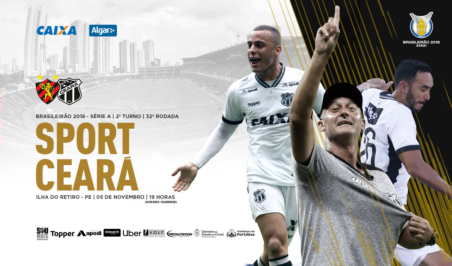 Ceará e Sport se enfrentam no encerramento da 32ª rodada do Brasileiro