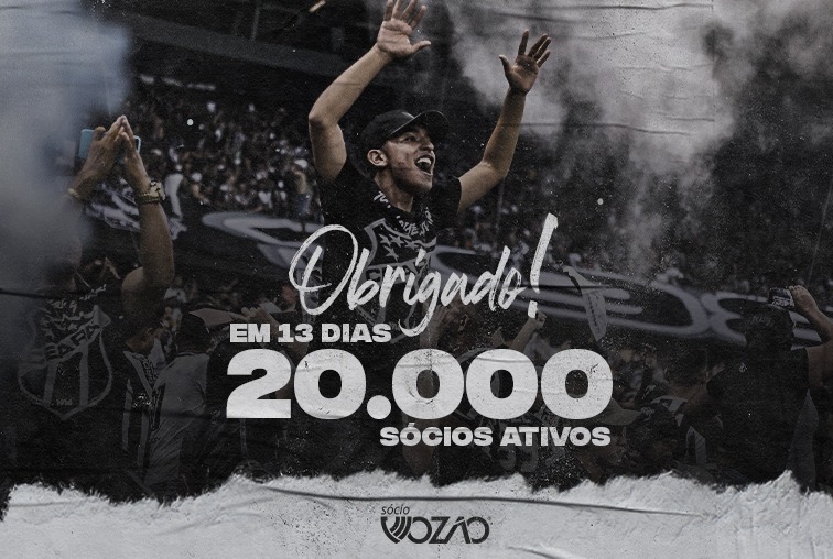 SÓCIO VOZÃO: Ceará alcança marca de 20 mil sócios ativos em apenas 13 dias